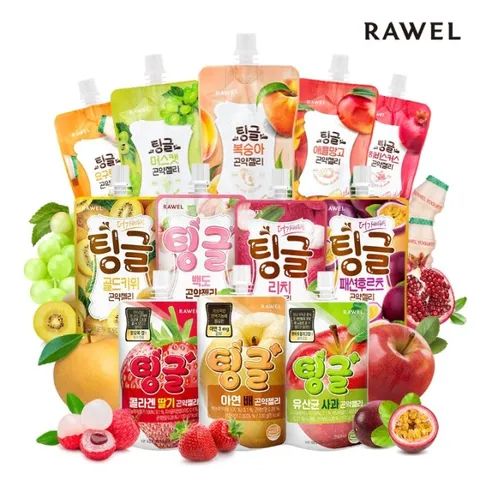 [쇼핑엔티] [20팩] 로엘 팅글 곤약젤리 12가지맛 골라담기(복숭아 머스캣 애플망고 제주감귤 요구르트 히비스커스석류 리치 패션후르츠 골드키위), 7-1. 콜라겐딸기..., 20개