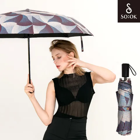 소옥SOOK 소옥 바람의여신 3단 암막 양우산 블루베이지&블랙 UPF양산, 퍼플베이지&블랙