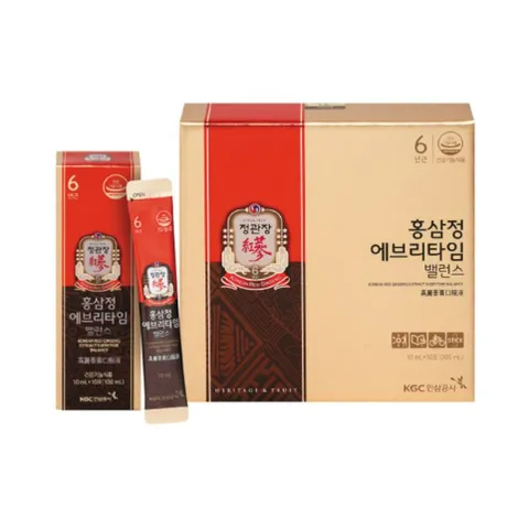 정관장 홍삼정 에브리타임 밸런스 10ml 30포 홍삼스틱 선물세트 (쇼핑백 포함), 10ml, 1개