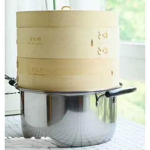 찜솥대나무 찐빵 편백나무 3단 세트 떡 찜통 찜기, 18cm 케이지 1...
