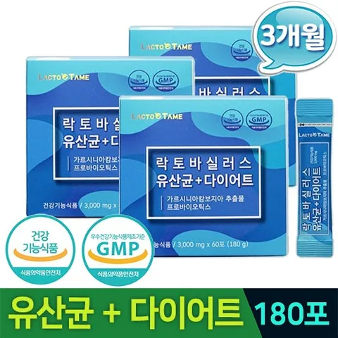 유산균 다이어트 60포x3박스 살빠지는 유산균, 120g, 3개