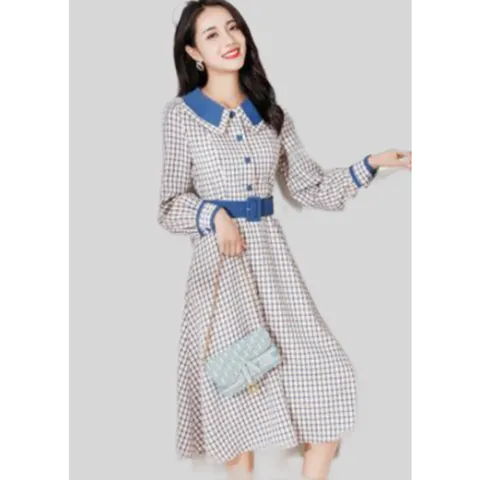 여자 봄 가을 루즈핏 에셀리아 트렌치 긴 소매 우아한 하객원피스
