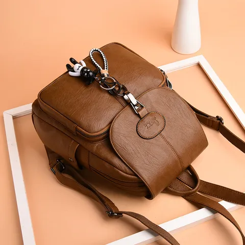 천연가죽가방 가방추천 캐주얼 고급스러운 엘레강스한가방 소가죽가방 가벼운가방 백팩 여성가죽백팩추천 가죽배낭 데일리가방, 와인 컬러