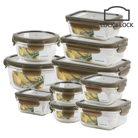 락앤락 유로 오븐글라스 내열 유리 밀폐용기 반찬통 10P 세트