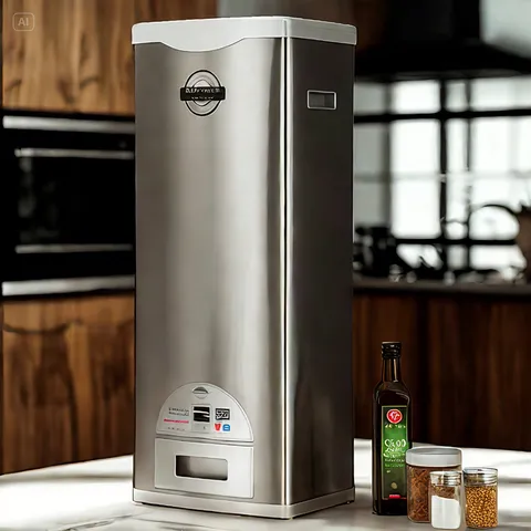 박씨상가 쌀냉장고 쌀통 밀폐 방습 보관통 항아리 계량 잡곡통 스틸 용기