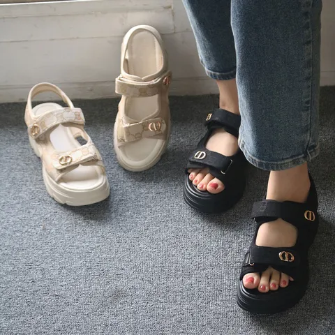 (당일발송) 예쁜 페브릭 통굽 샌들, 250, 블랙