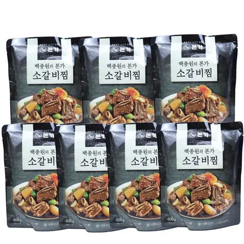 [방송구성] 백종원 본가 소갈비찜 500g *7팩, 500g, 7개