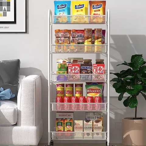 마켓9 튼튼한 철제 이동식 다용도 선반, 5단 화이트, 5단 화이트, 1개