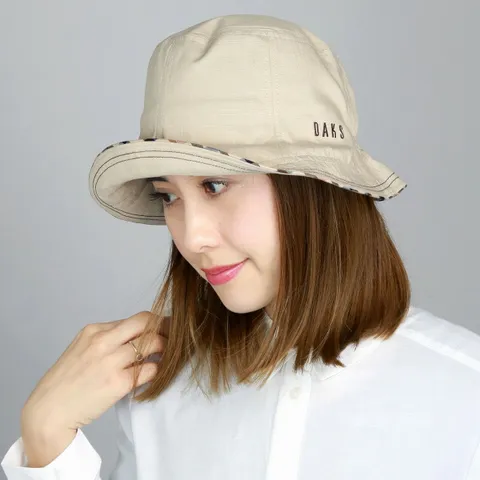 DAKS 닥스 모자 차양 여성 모자 자외선 대책 daks 봄 여름 코튼 100 % 선염 튤립 관찰자 여성 모자 브랜드 베이지 [floppy hat] (모자 흐림 패션 야외 튤립 모자 여름 모자 모자 통판 여름