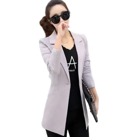 urkoteer 여성 캐주얼 슬림핏 정장자켓 YK-321, 3XL, 그레이