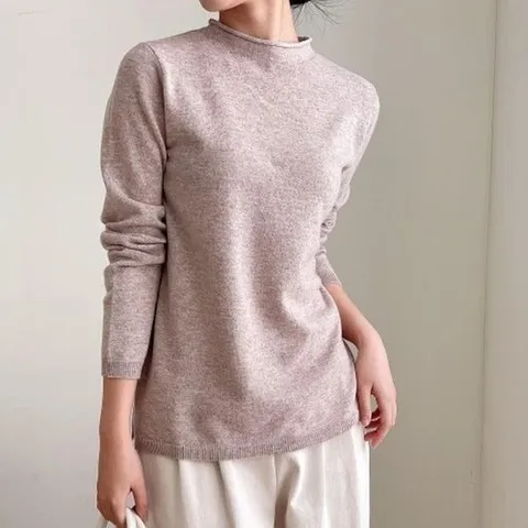 [옷자락] [다잇템] 여자 모크넥 돌돌 부드러운 밑트임 울 플레인 니트19337869588870