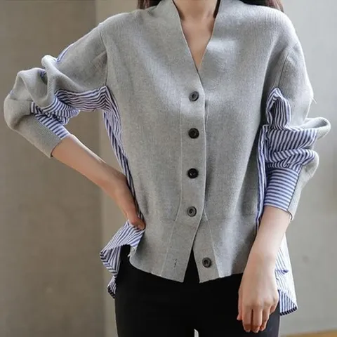 [룽스_6820]배색니트 G124801_레이어드 스트라이프 (52065571)