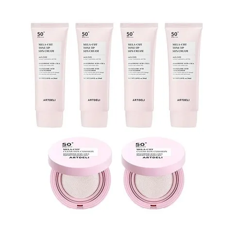 아트델리 멜라컷 톤업 선크림 50ml x4 + 선쿠션 15g x2 (46163677)
