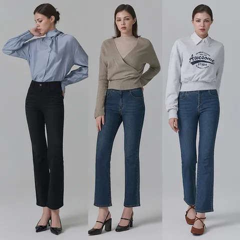 26FW 여성 가을 라이크라 플레어핏 데님 3종