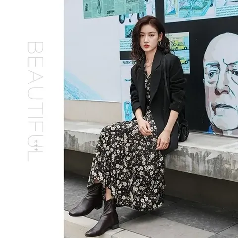 플라워 허리끈 추천 롱원피스 (KYR-WFGSFHK)