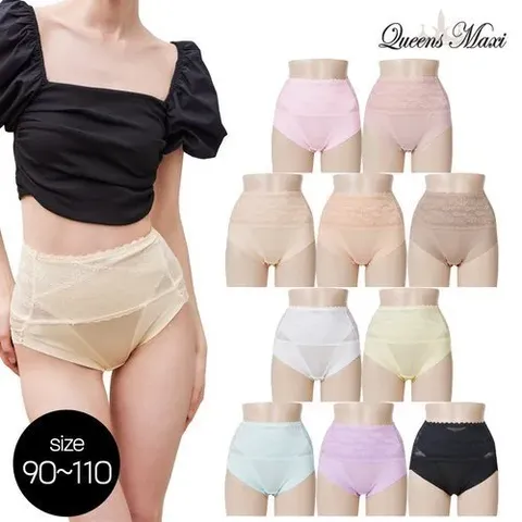 [방송히트]퀸즈맥시 QMPT101 빅사이즈 하이웨스트 보정팬티 10종