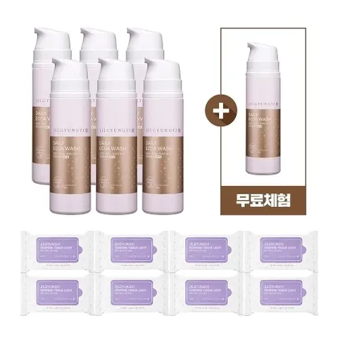 [무료체험 본품1병 포함] 질경이 에코아워시 폼(150g) 7개 + 페미닌티슈 라이트(10매입) 8개