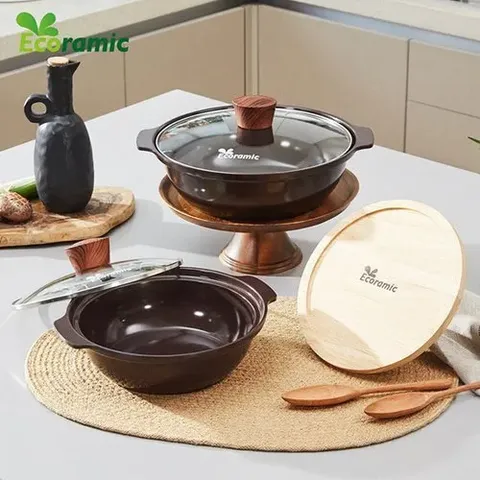에코라믹 IH 뚝배기형 전골냄비 2종+나무받침
