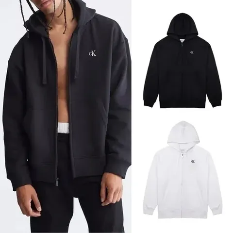 [캘빈클라인] CK 자수 스몰로고 아카이브 릴렉스핏 남녀공용 기모 후드 집업 2종 택1 (40HM259)