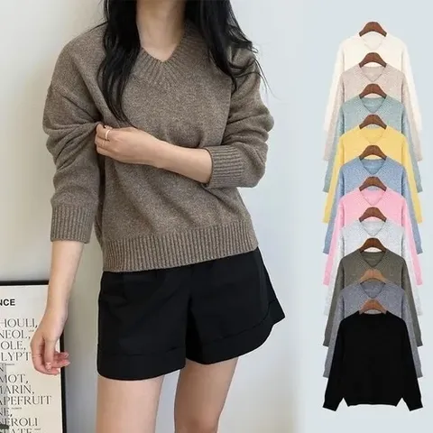 베스 브이넥 루즈핏 캐시울 니트 SD-220827_P328344149