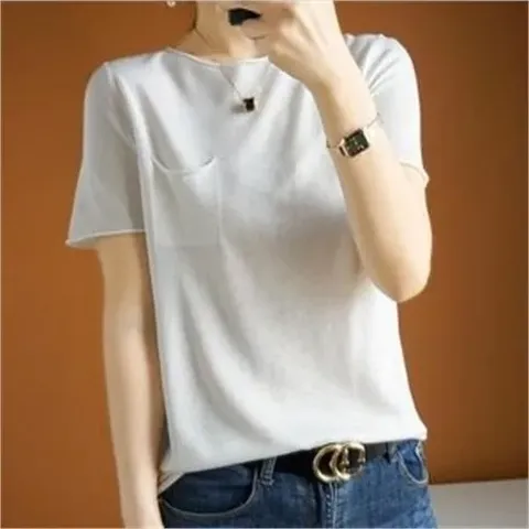 ONM 키밍 라이오셀 반팔티 티블라우스 여름 니트티