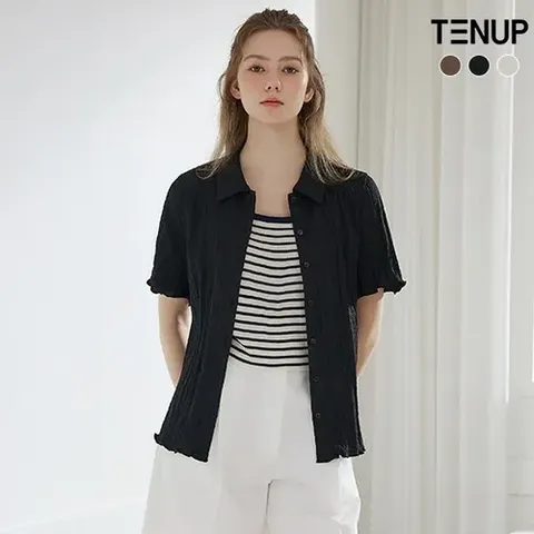 26SS  텍스처 플리츠 블라우스 3종