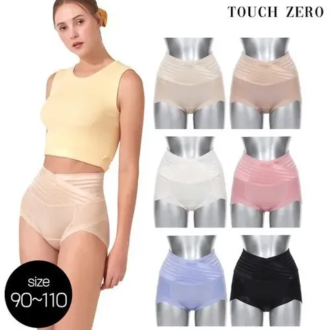 [방송히트]터치제로 빅사이즈 크레오라 인견 하이웨이스트 힙업 보정팬티 6종(90-110)