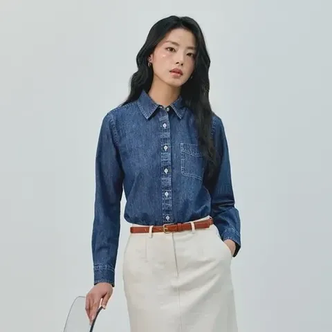 여성 뉴 에센셜 데님셔츠 2종