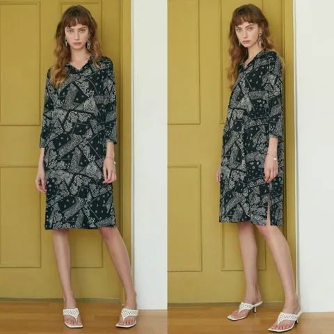 바띠 패턴 원피스 엄마옷 빅사이즈 중년 미시 마담의류