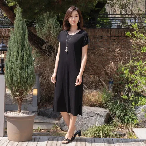 엄마옷 마담4060 잔플리츠인견원피스-RAOP304004-