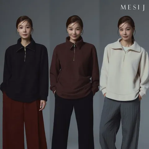 메시제이 포근 집업 블라우스 3종