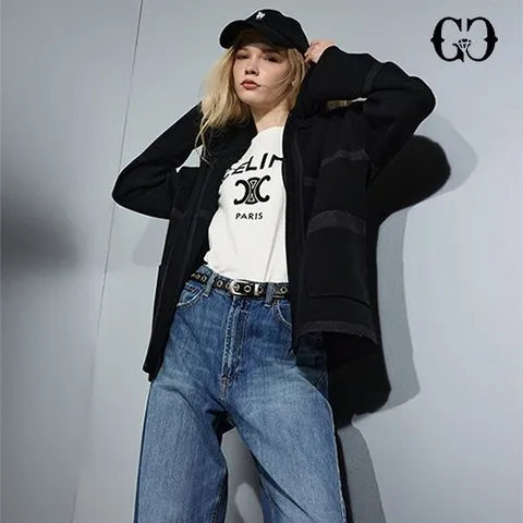 GGPX 26SS 컬러블록 후디 케이프자켓