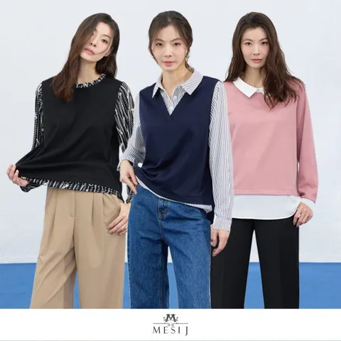[메시제이] 러블리 레이어드 블라우스 3종