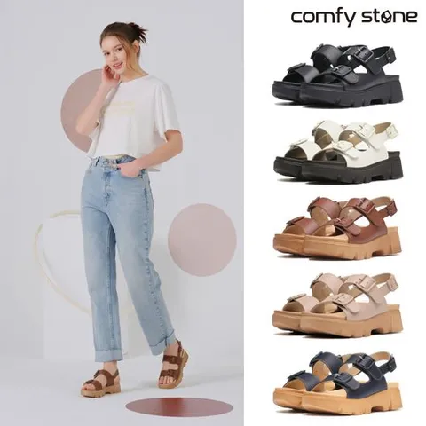 [개국10주년 특집] 1만원 가격 인하 [컴피스톤] 천연소가죽 버클 레더 컴포트 샌들