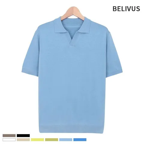 빌리버스 남자 반팔티 BRE022 남성 카라 니트티 반팔 티셔츠