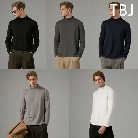 [TBJ] 남성 기모 터틀넥 티셔츠 5종