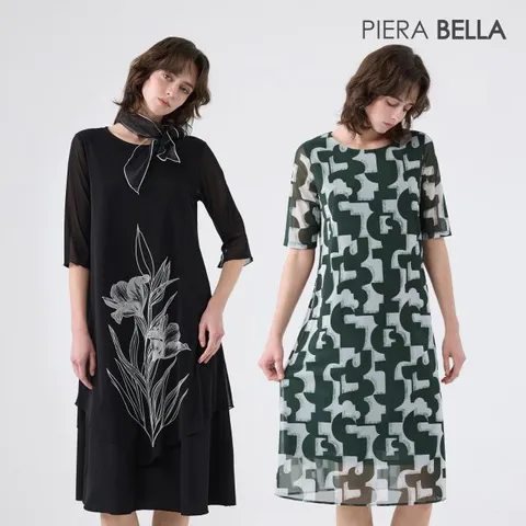 [피에라벨라] 메쉬 프린트원피스2종