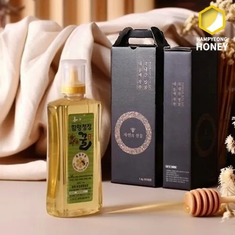 [함평나비꿀] 순수 천연꿀 아카시아꿀 1kg 선물세트 / 천연벌꿀 성적서 동봉