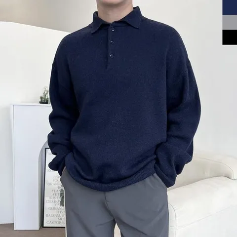 여름 긴팔티 캐쥬얼 남자니트 남성 라운드니트 티 봄 (WFG0EY3)