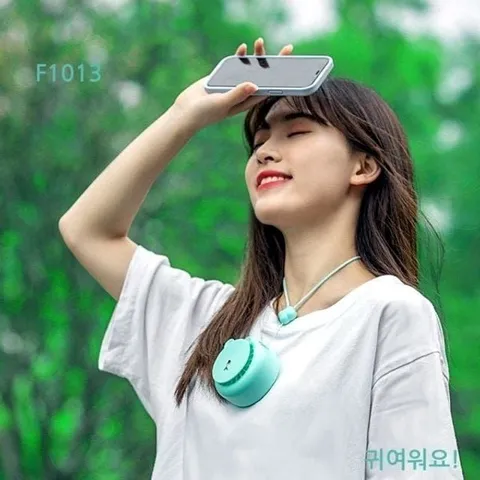 KC 넥밴드 밸트형 마카롱 대량구매문의 탁상용 선풍기 (WFH04YF)