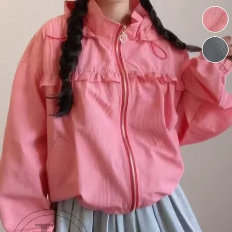 잰스타일 체크 후드점퍼 크롭 봄점퍼 여름점퍼 숏야상 (WFHOFTW)