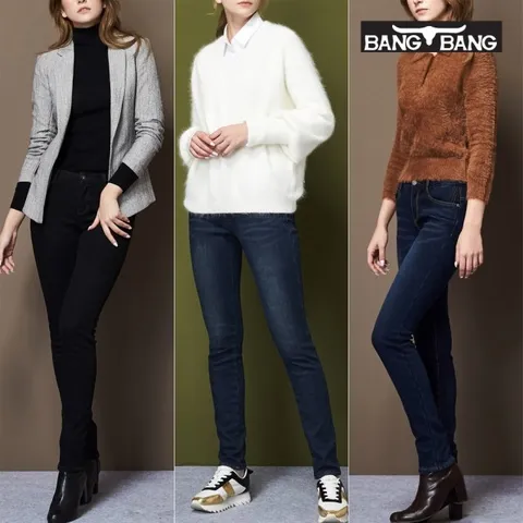 [뱅뱅] 여성 클래식 본딩 스판데님 3종택1