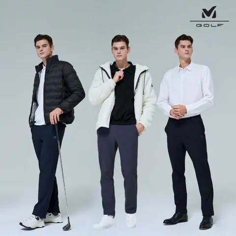 [프리미엄] 밀레골프 25FW 트리코트 하이스트레치 기모본딩 팬츠 3종, 남성