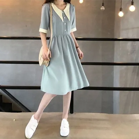 원피스 반팔원피스 오피스룩 카라포인트 여성의류 (WFK1DCE)