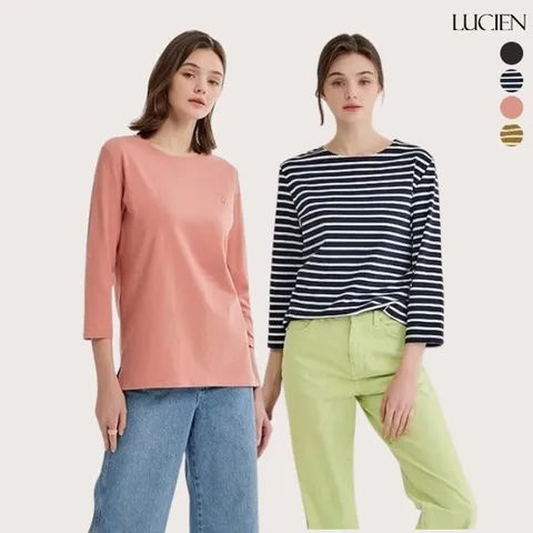루시앙 7부 코튼 티셔츠 4종 택1