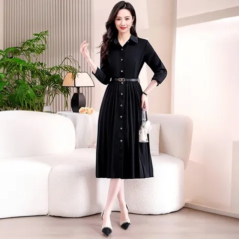 [헬리꽁땡]플리츠셔츠원피스+벨트(2종)