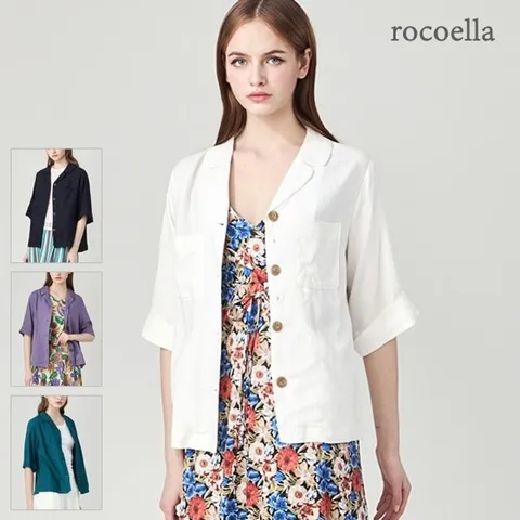 [로코엘라] 르뚜아 프렌치 린넨 블렌디드 썸머 여성 셔츠 자켓