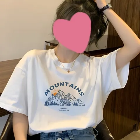 프린팅 면 100 박스티