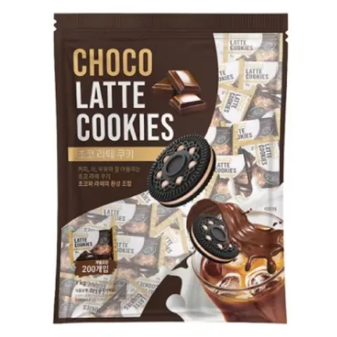 초코 라떼 쿠키 1kg (5g x 200개입) 개별포장 대용량과자 사무실 탕비실간식