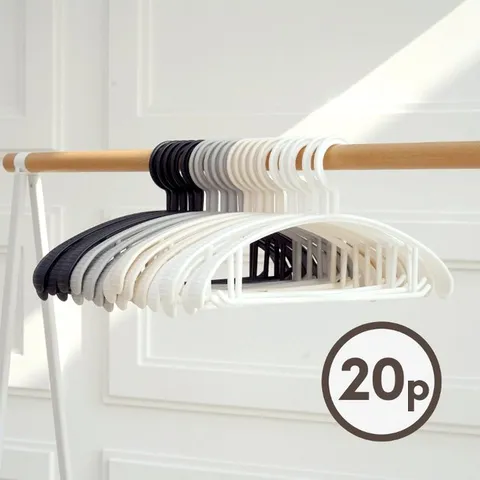 럭스 와이드 논슬립 옷걸이 20P 어깨뿔 미끄럼 방지 (5color)
